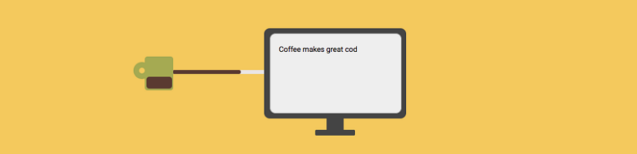 monitor and coffee cup