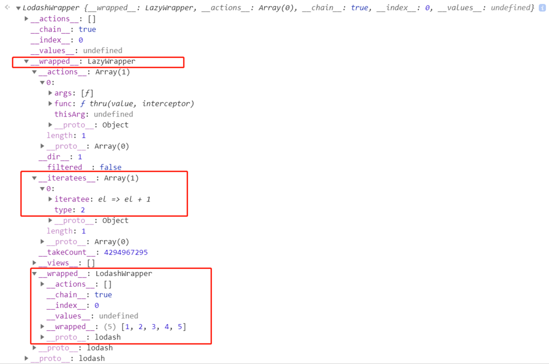 例子的chain和map执行后的debugger截图