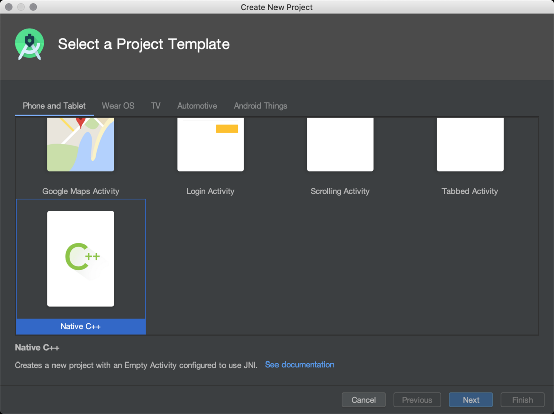 Select a Project Template