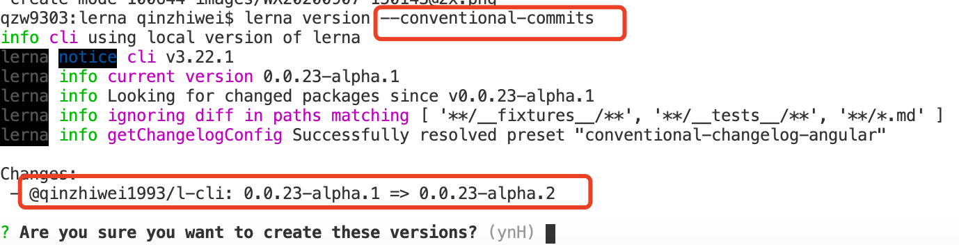 lerna version --conventional-commits