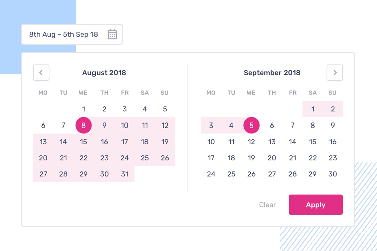 Mental models in UI-UX design - two date pickers to select a date range
