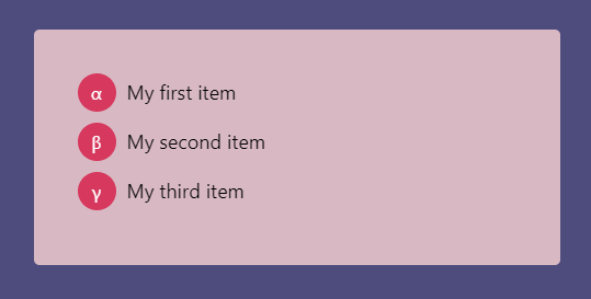 Ordered List With Greek Characters Styled With CSS Counters