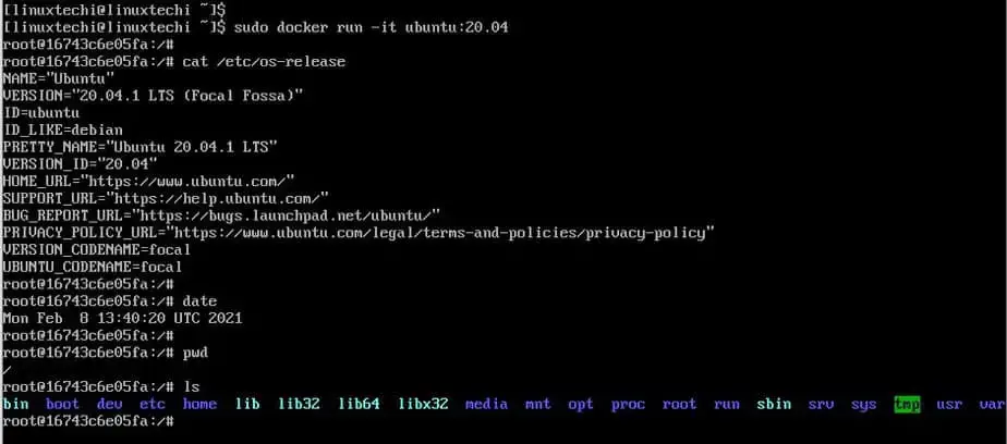 docker-run-ubuntu-20-04-archlinux