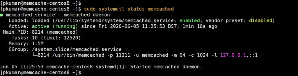 Memcached-Service-Status-